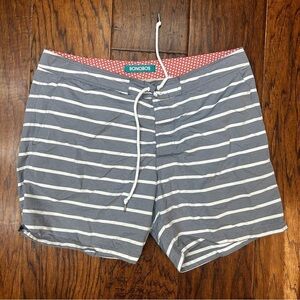 Bonobos Gray and White Striped Swim Trunks